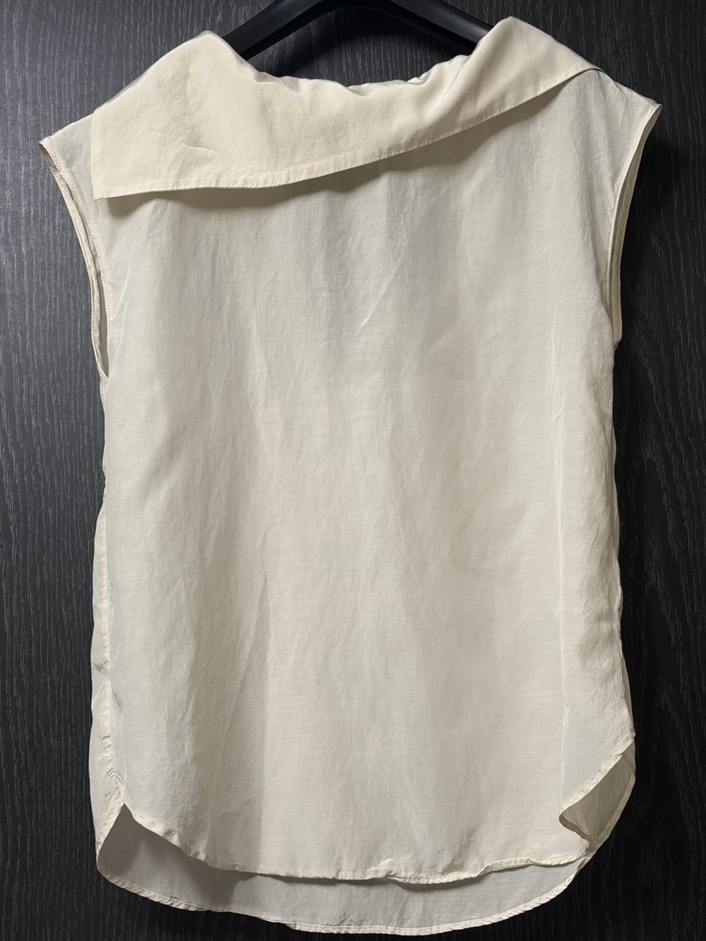ZARA Cream Draped Collar Sleeveless Top